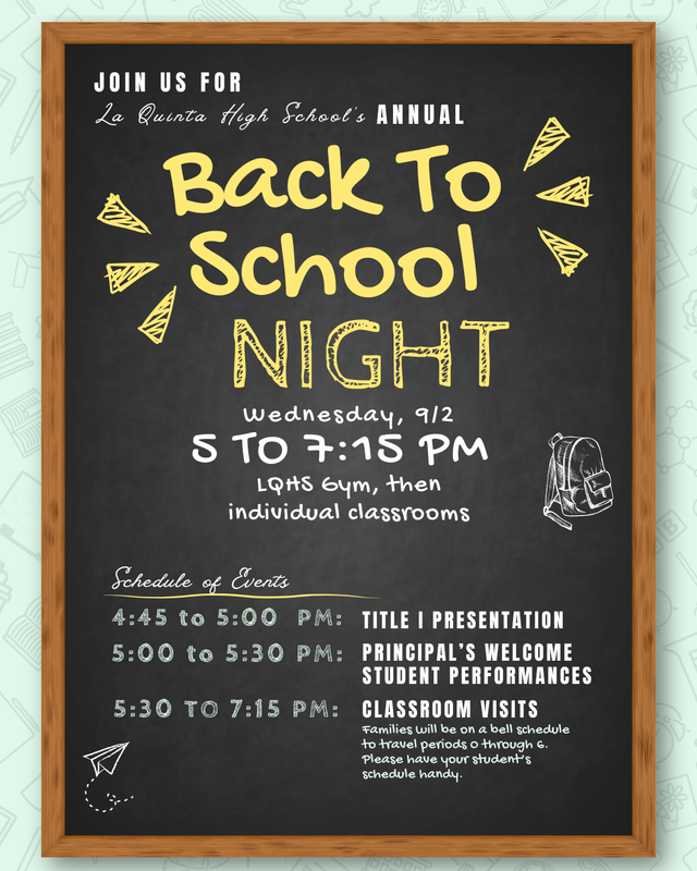 Back to School Night - Wednesday, September 2nd Featured Photo