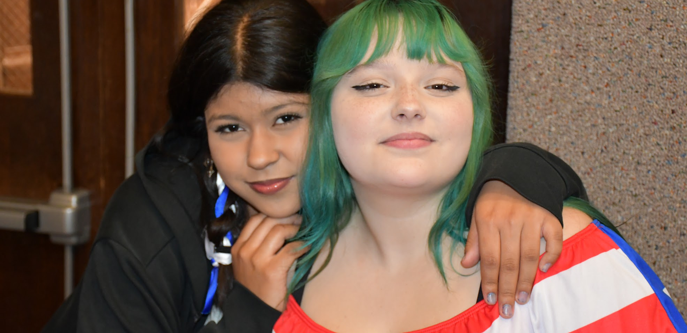 Two students from the Hispanic Heritage Month assembly.