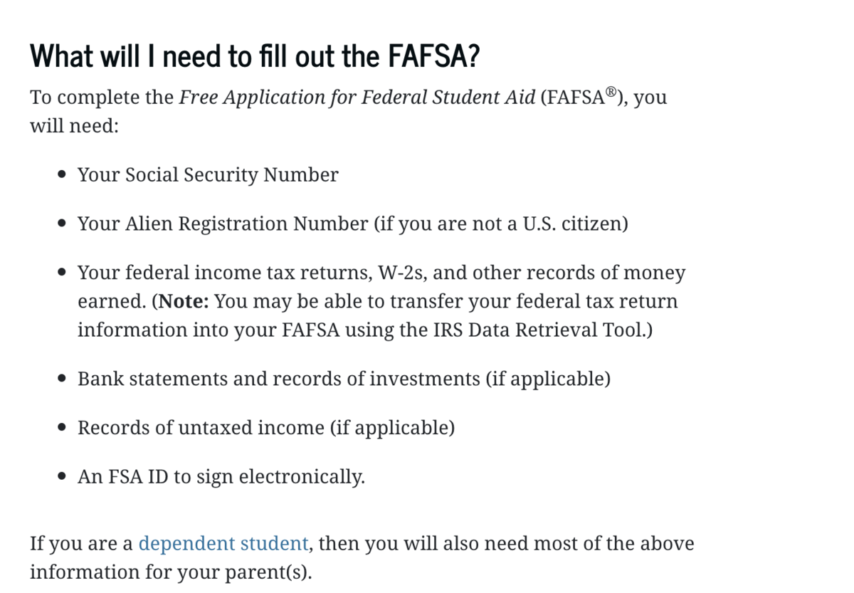 FAFSA Steps