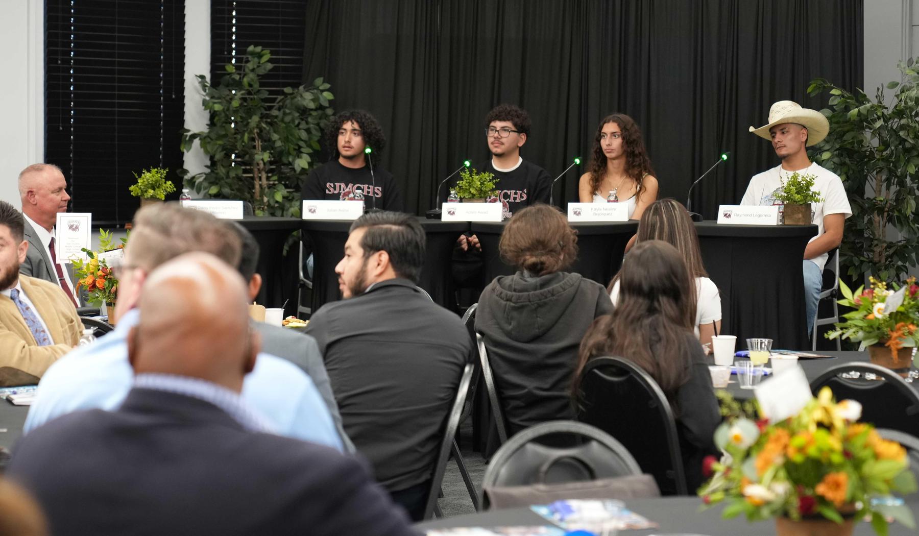 Four student panelists at State of the District Event