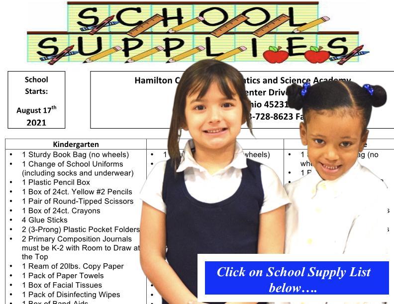 2021-2022 School Supply List Featured Photo