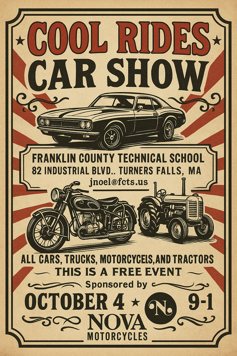 Oct. 4 Cool Rides Car Show Poster