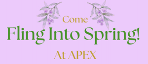 purple background with green and yellow flowers