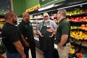 Pike County Sheriff Bryant “Wally” Jones and Chief Deputy Damian Gatlin recently stopped by McComb Corner Market to recognize Mr. James Rushing for an incredible milestone—25 years with the company