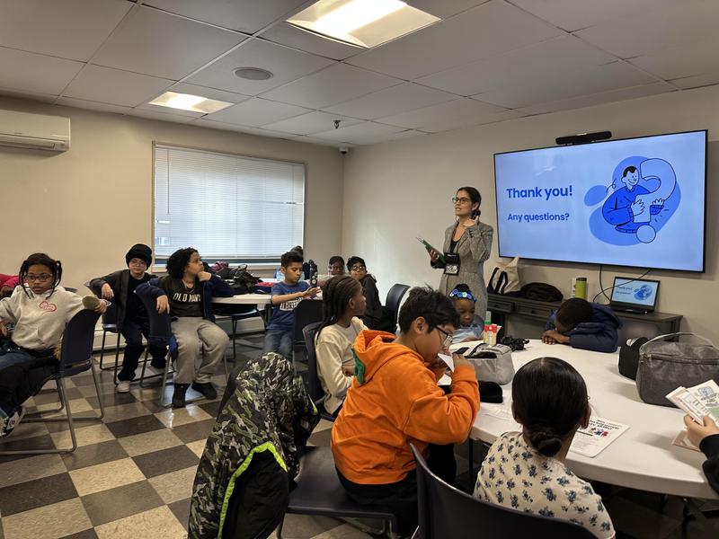 Students at the Senior Center to educate about Digital Literacy