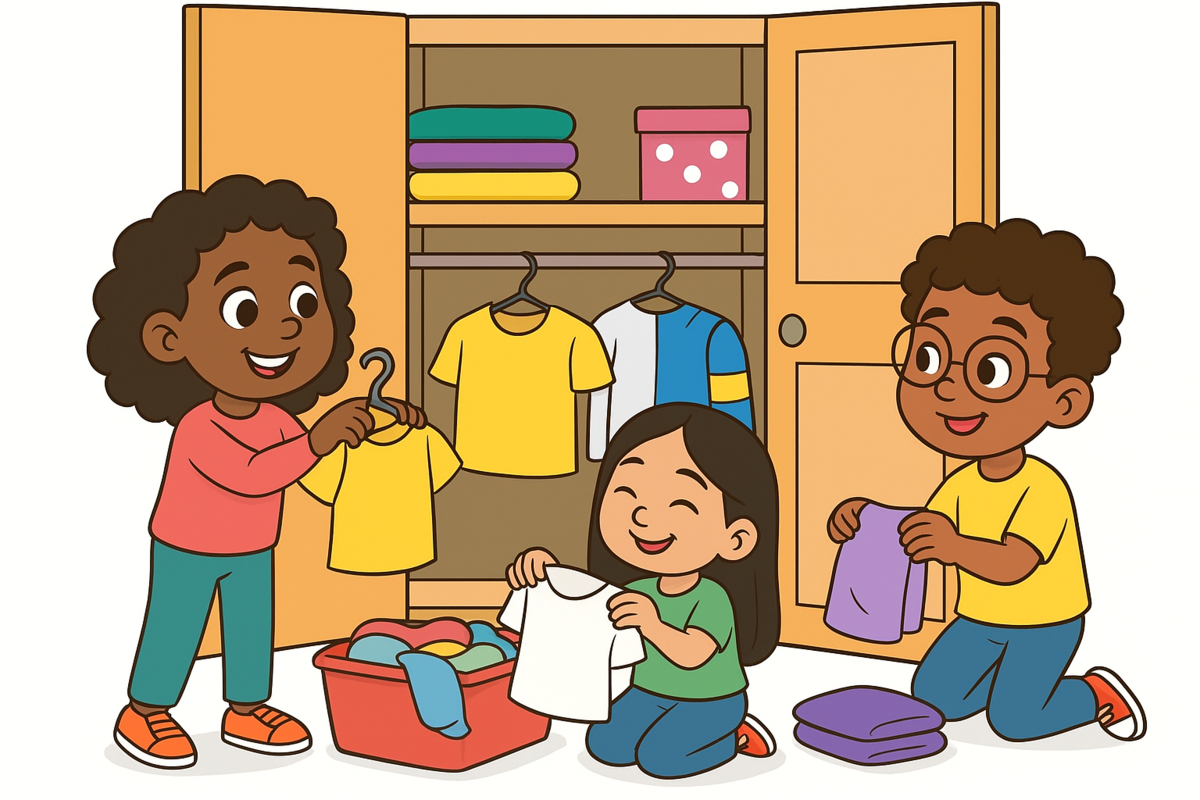 Clipart mom and children