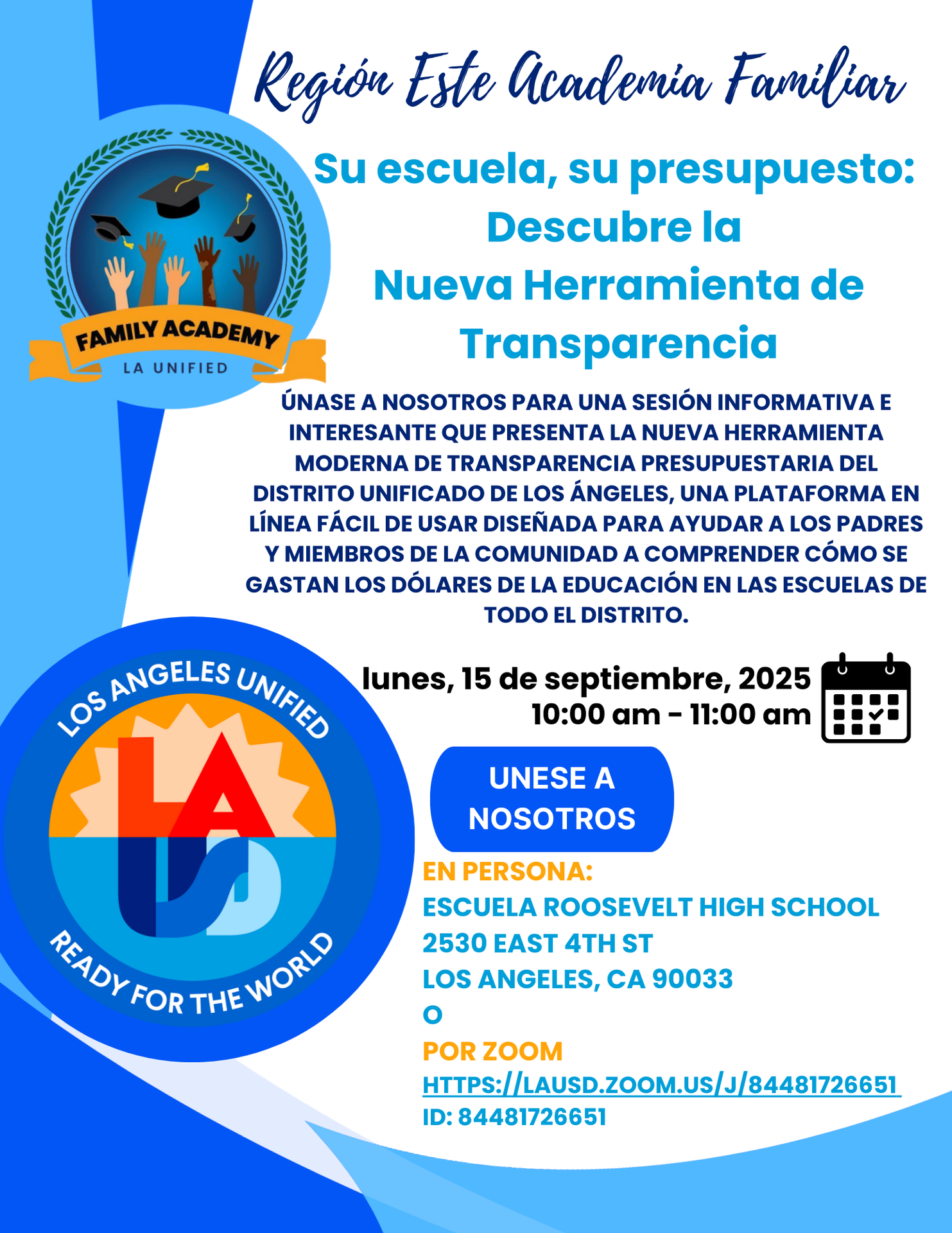 Region este academia familiar 