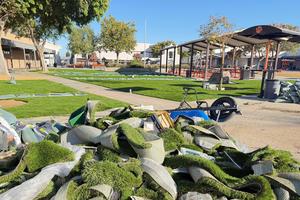 New artificial turf in SJHS quad