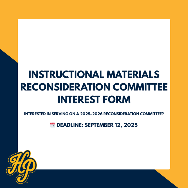 Instructional Materials Reconsideration Committee Interest Form Available