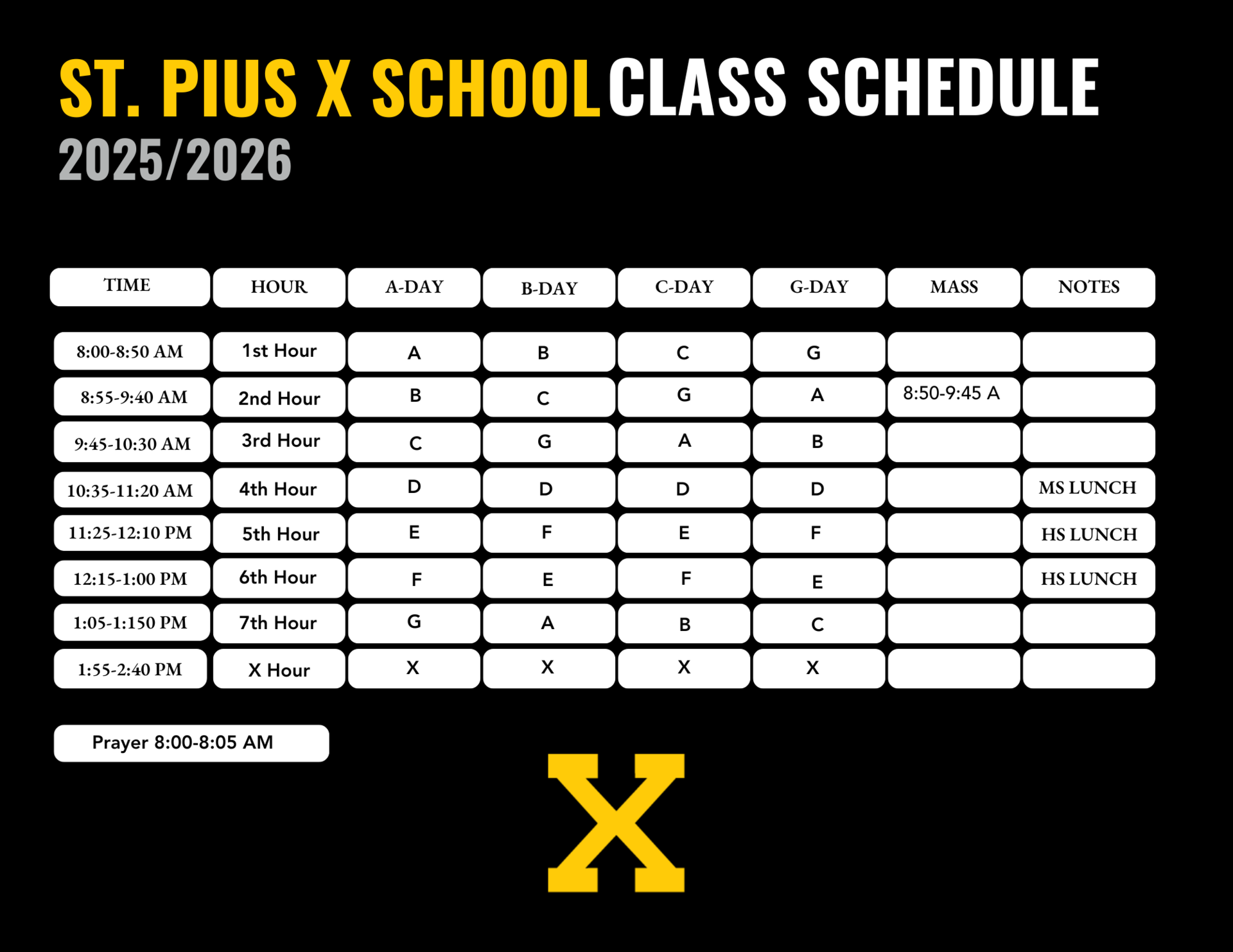 Class Schedule