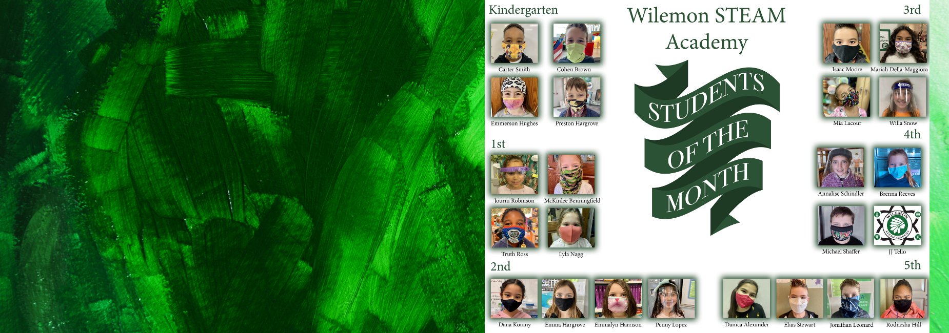 collage of pictures of students of the month