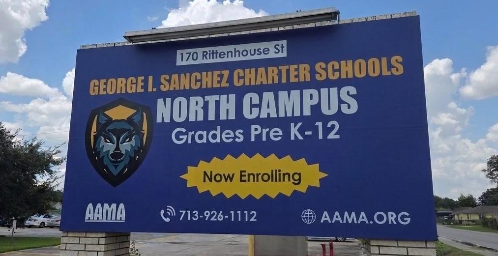 Road side sign for the North campus