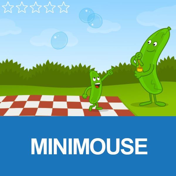 Minimouse game with pickles popping bubbles