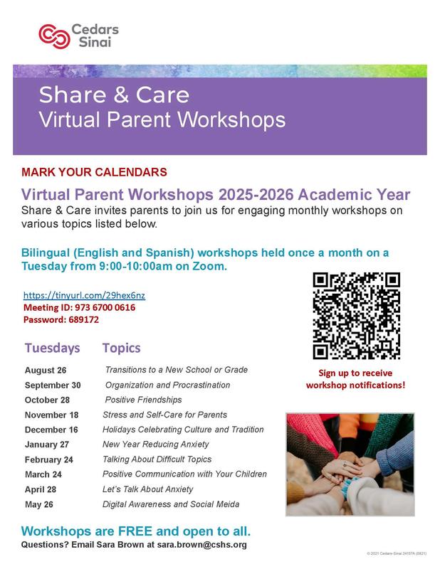 Virtual Parent Workshops for 2025-2026 School Year