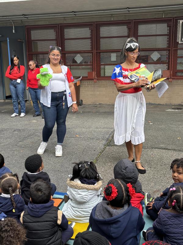 Students getting read to outside