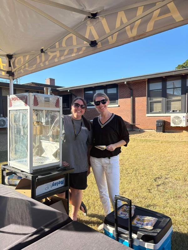 Popcorn fun with Mrs.Russell and Ms.Bramlitt