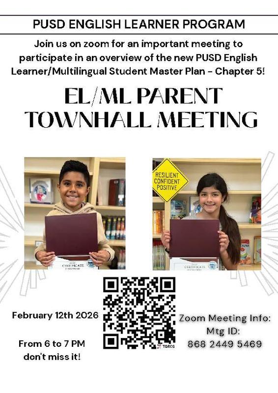 EL/ML Parent Townhall Meeting - Join Us! English text