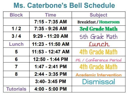Bell Schedule