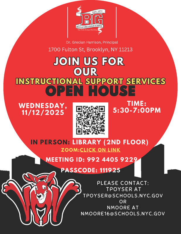 BGHS Instructional Support Services Open House - Wednesday, November 12, 2025 @ 5:30 PM