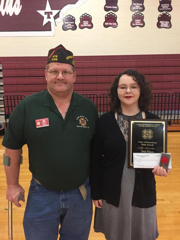 Student placed 2nd in VFW contest