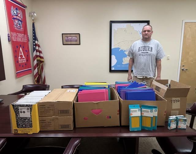 Hurricane Katrina Hero, John Benton: Mr. Benton has been bringing supplies to our district for 20 years! This year is no exception! Today he delivered supplies for our children. Thank you, Mr. Benton!