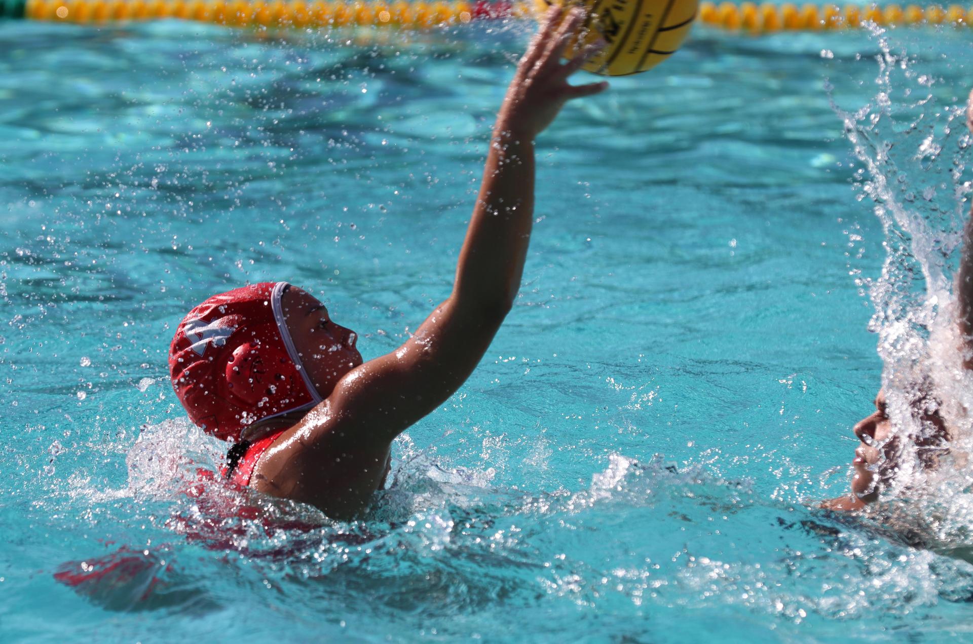 girls playing water polo against Hoover