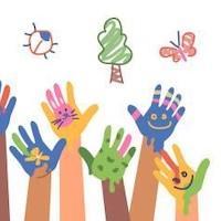 stock photo of children's drawing of hands