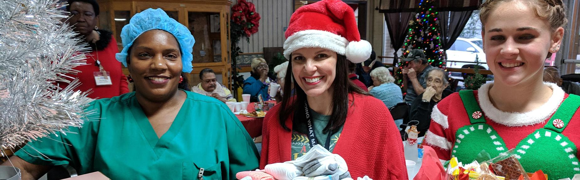 Socks delivered to a Nursing Home as a Community Service Project