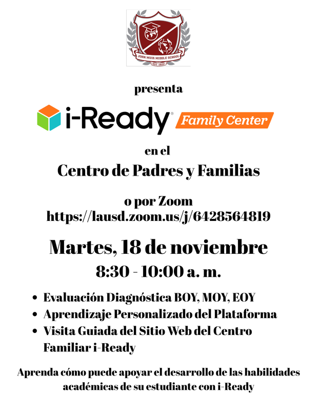 Folleto informativo de i-Ready para padres