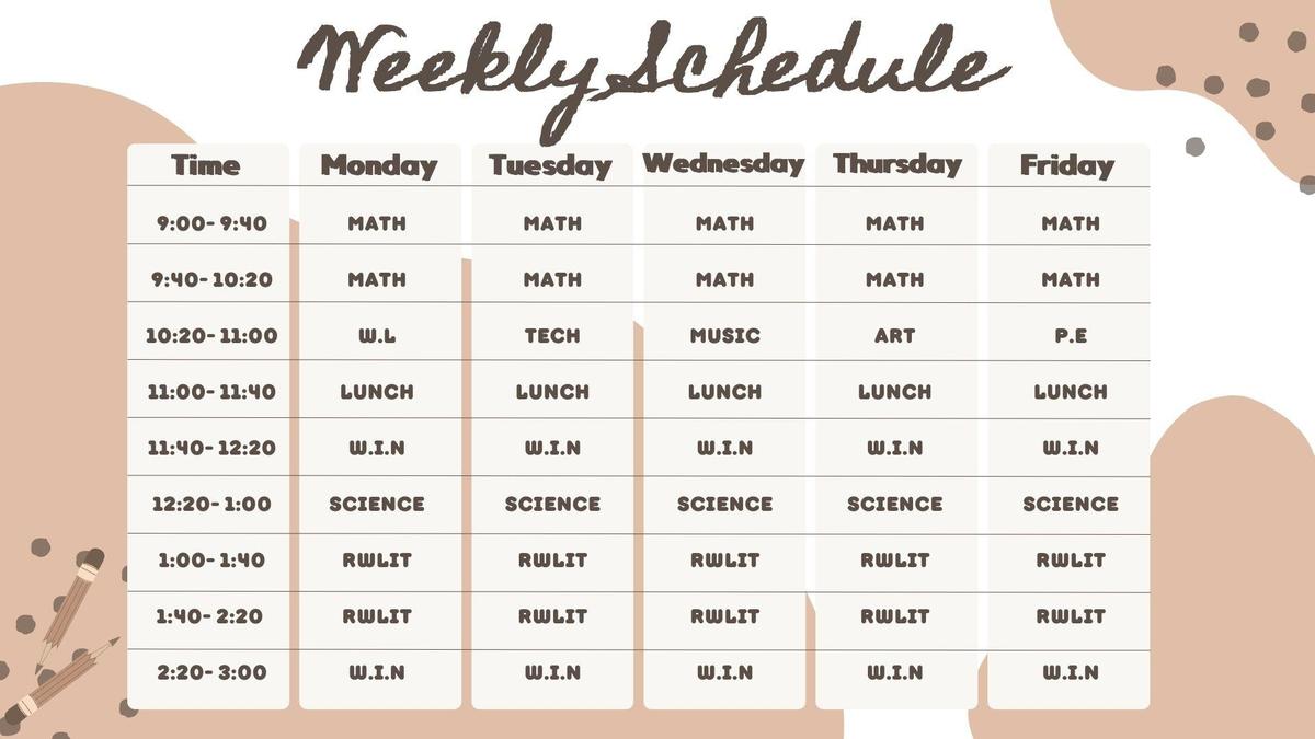 schedule