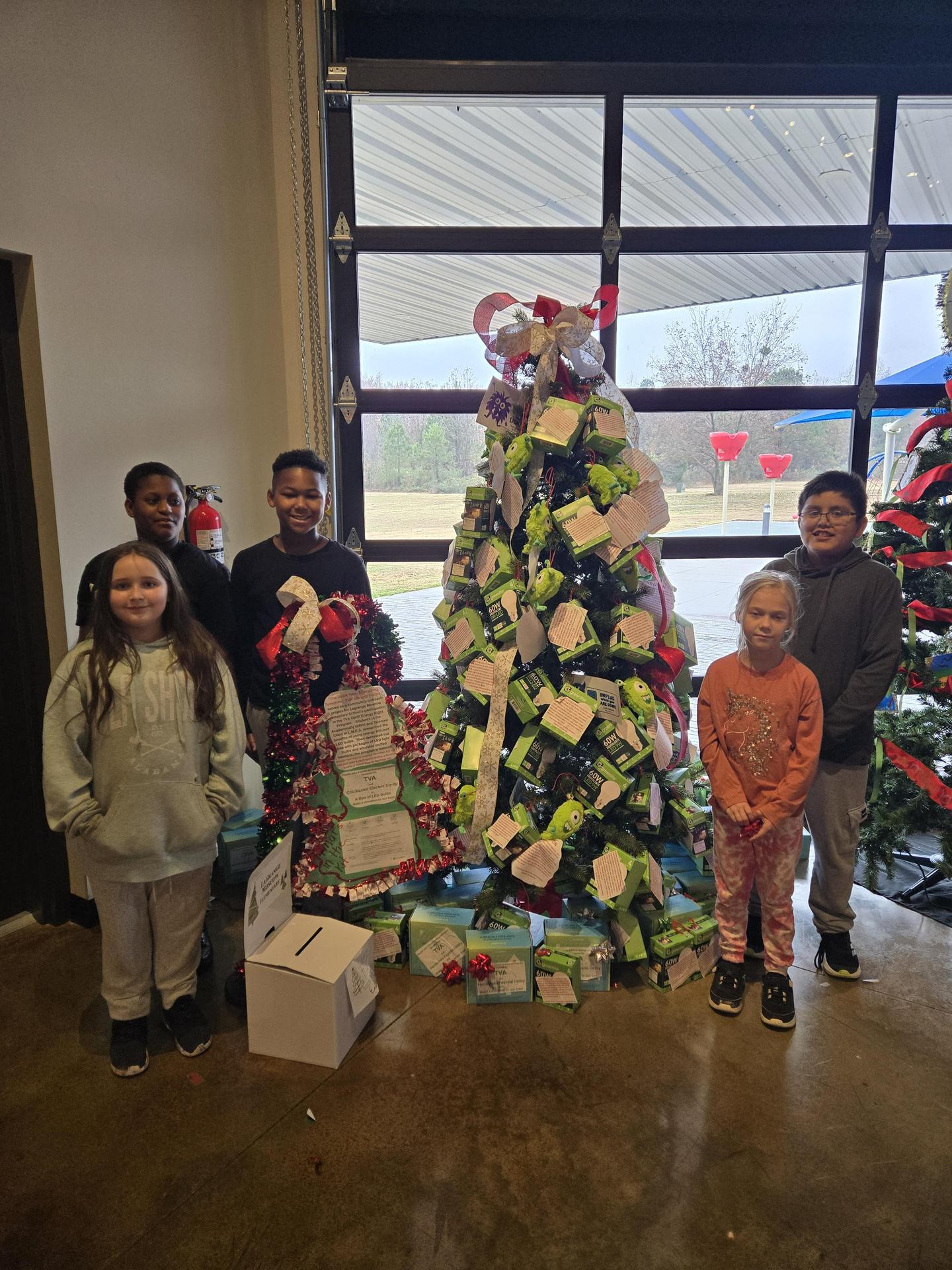 uplift students with Christmas tree
