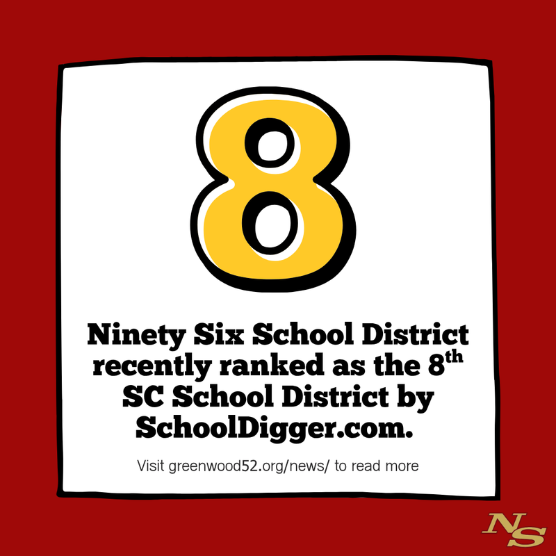 96 Ranked as 8th School District in the State on SchoolDigger