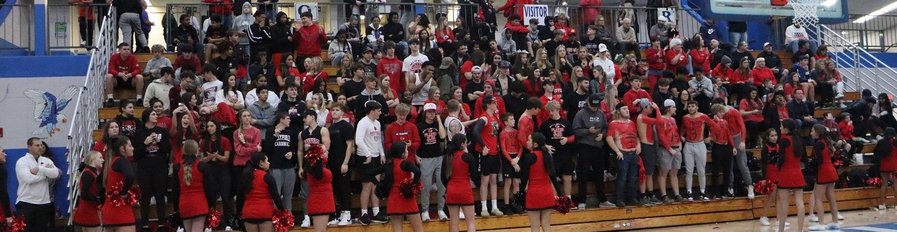 MHS student section ready to cheer on our Cardinals!