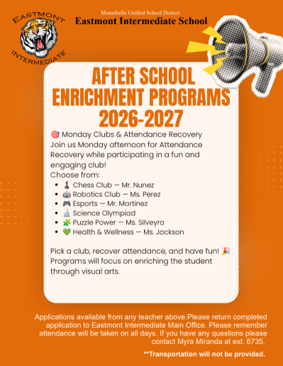 PROGRAMAS DE  ENRIQUECIMIENTO DESPUES DE LA ESCUELA 2026-2027