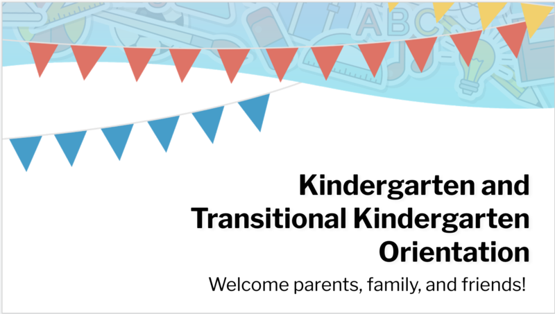 Kindergarten Orientation