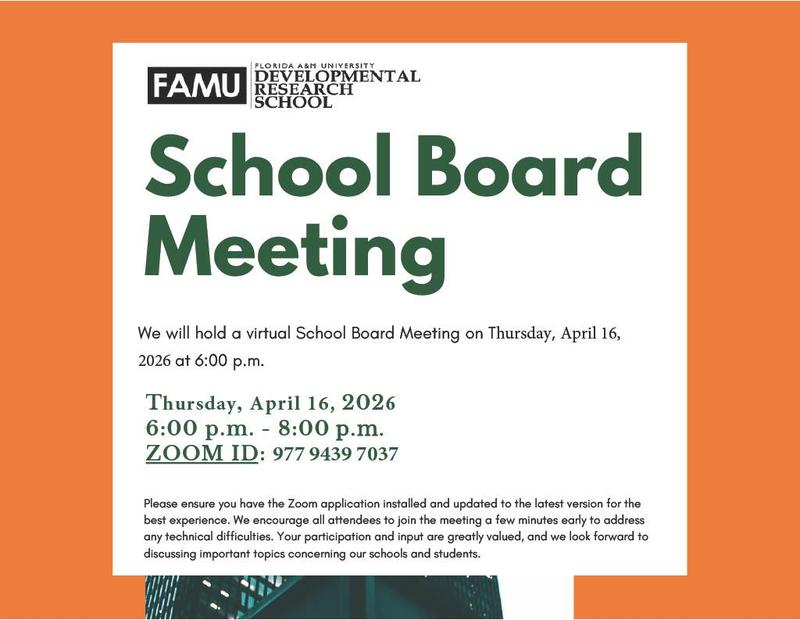 FAMU DRS School Advisory Board Meeting: Thursday, April 16, 2026 Featured Photo