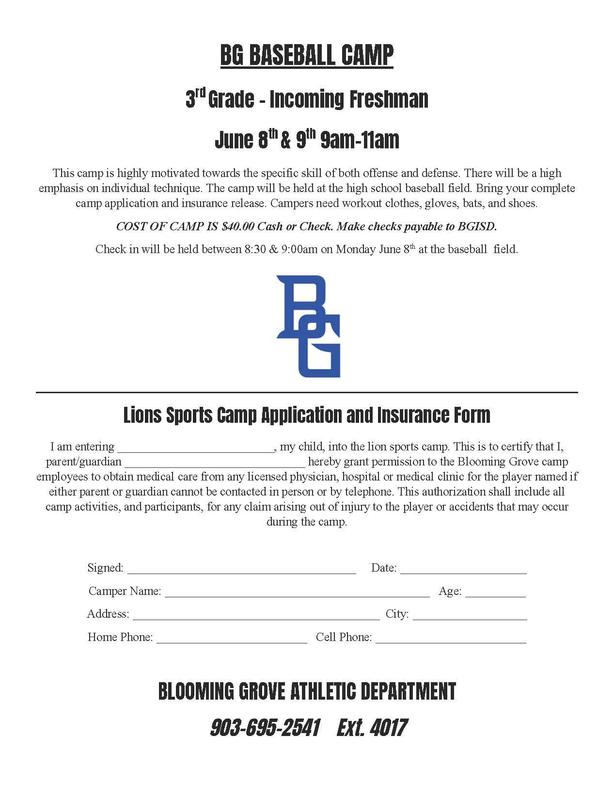 BG Baseball Camp Featured Photo