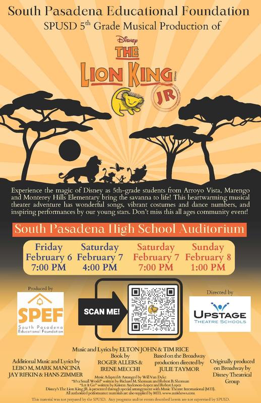SPEF - 5th Grade Musical Production of Disney The Lion King: Feb. 6 - 8 Featured Photo