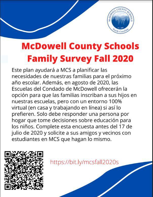 McDowell County Schools Family Survey Fall 2020 - Spanish