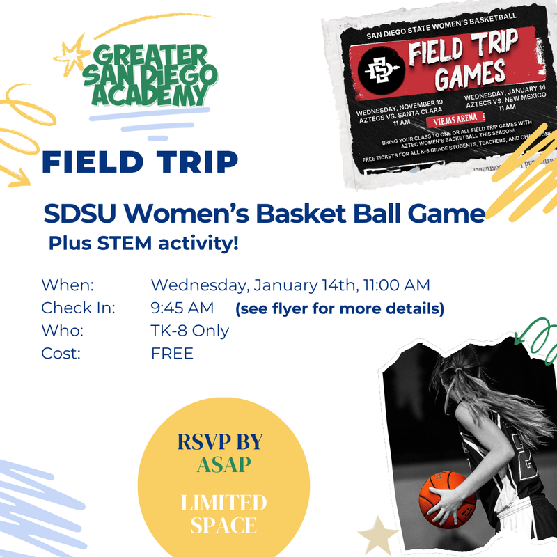 Informational graphic about field trip with our logo