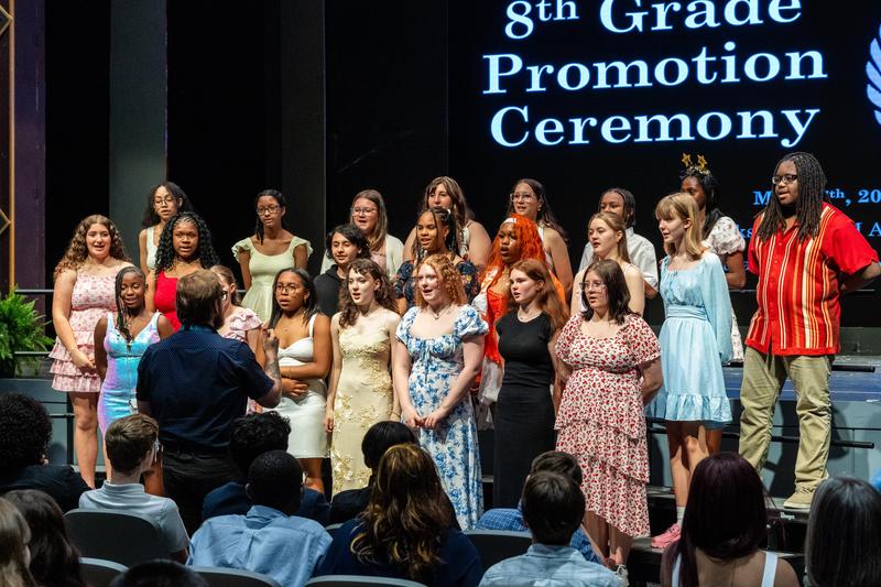 The choir performs at the promotion ceremony