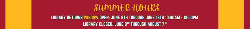 Library Summer Hours