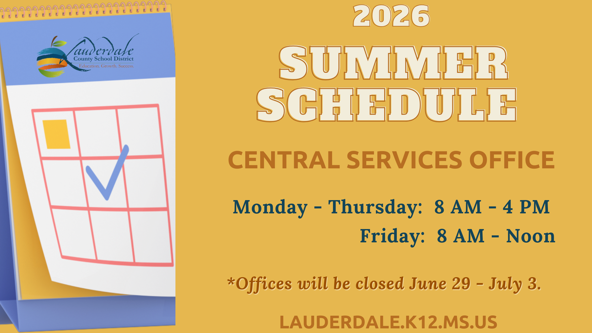 LCSD Central Services Summer Hours 