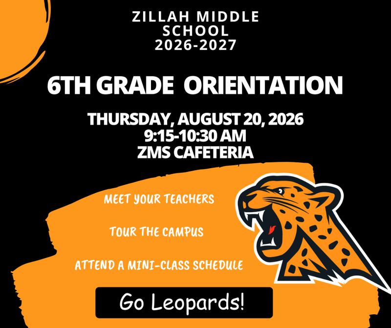 Orientation for 6th Grade Students, Thursday, August 20, 2026 Featured Photo