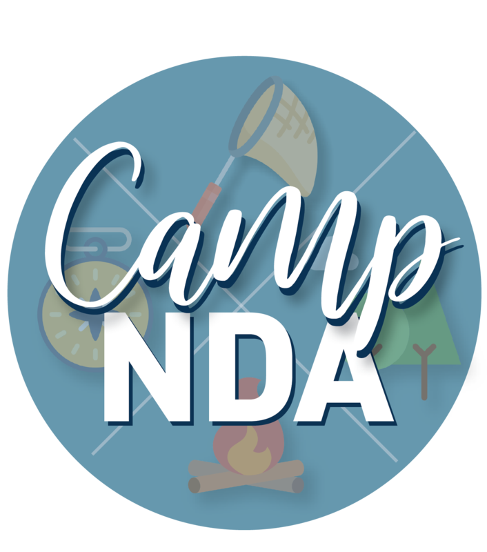 Camp NDA logo in a circle for the website