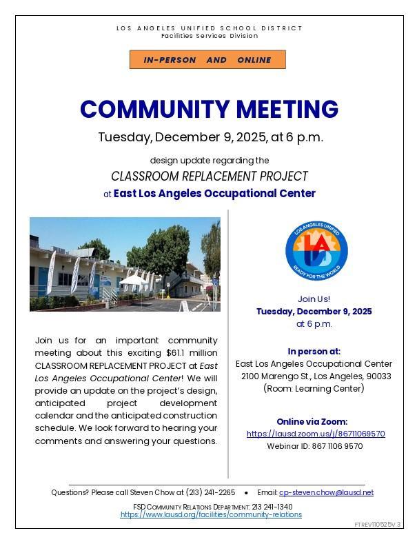 Community Meeting English Flyer