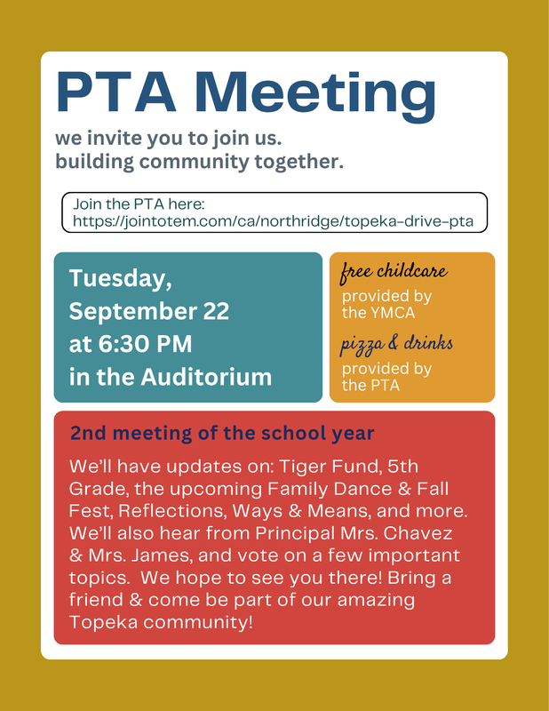 PTA Meeting September 2026 flyer