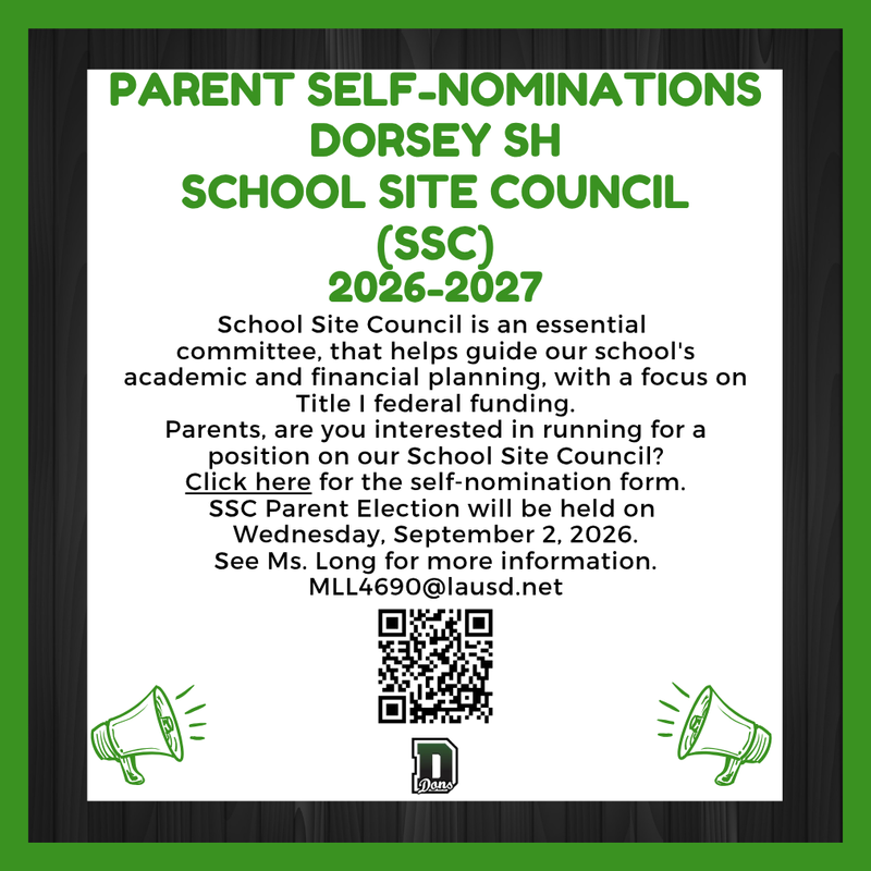 Parent Self Nomination Flyer for School Site Council