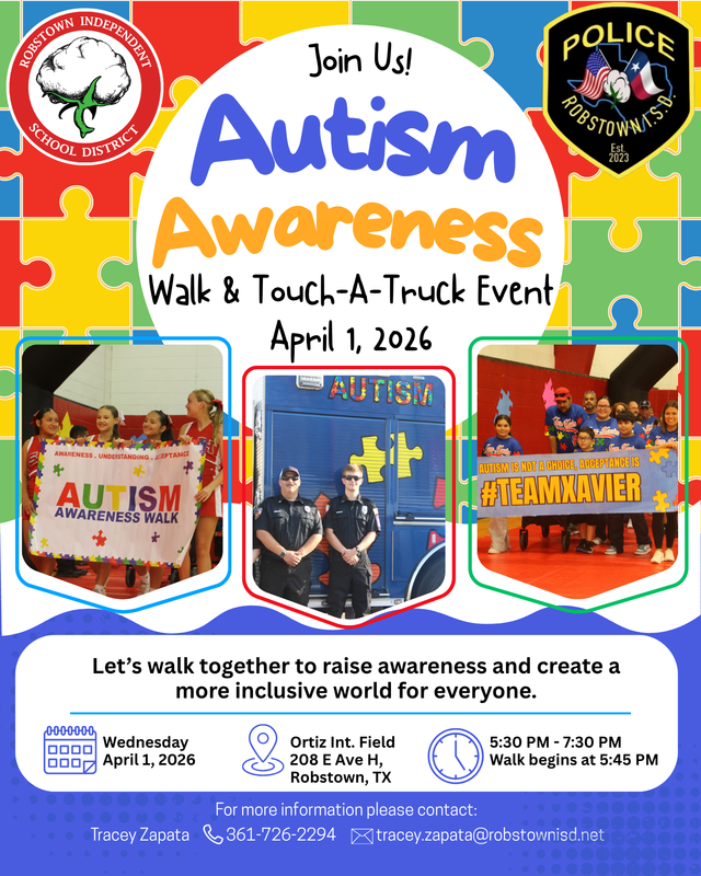 Headline: Robstown ISD to Host Autism Awareness Walk and Touch-A-Truck Event Featured Photo