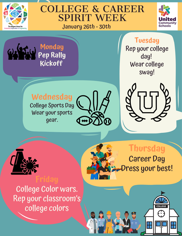 school flyer for college week - English